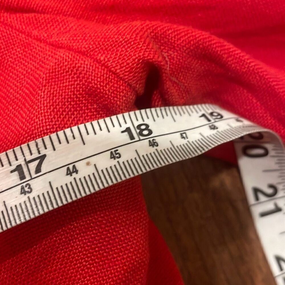 Talbots 100% Linen Red Collared Blazer Size 8 - image 4